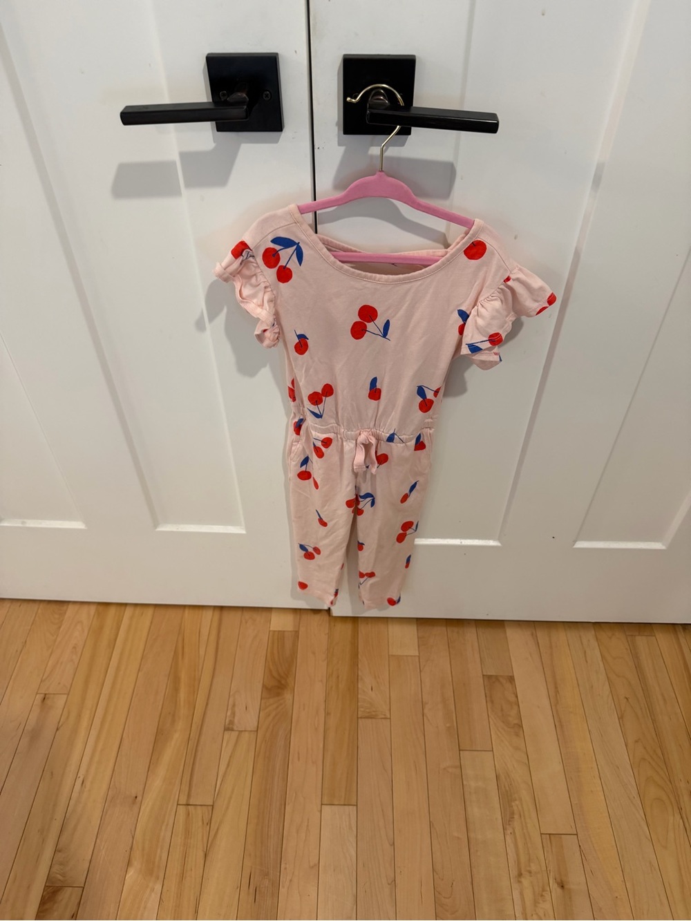 Tea Collection Pink Cherry Print Girls' Pajama Romper